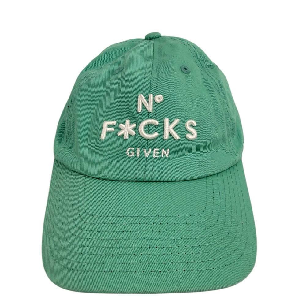 Field Grade No F*cks Given Embroidered Logo Mint White Adult Adjustable Size Hat